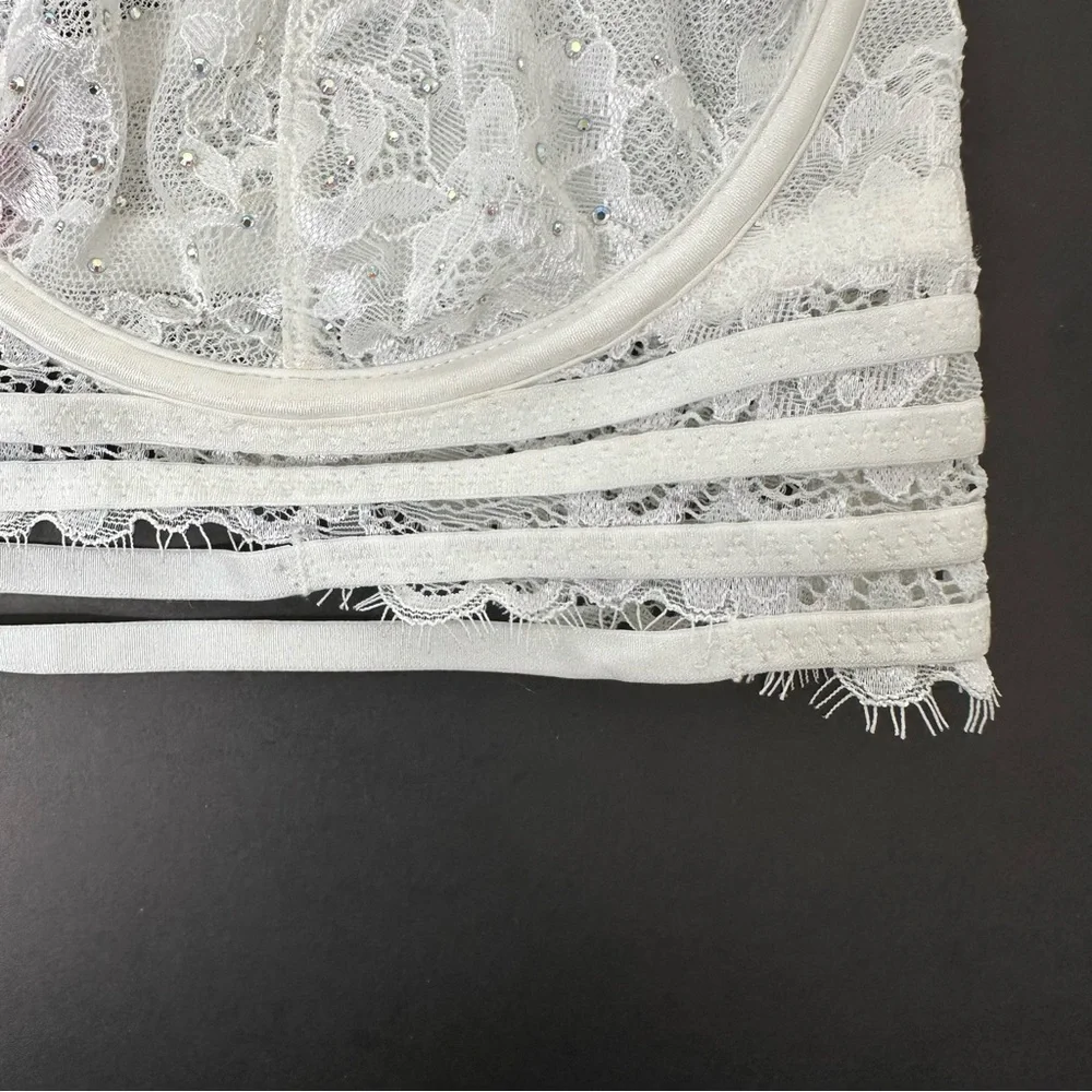 La Senza women’s white rhinestone bra size 36DD - Picture 6 of 13